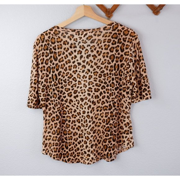 Rebecca Taylor Animal Print Linen Short Sleeve Blouse, size small - Picture 7 of 9